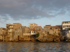 Waterfront buildings in Kupang showing European influence